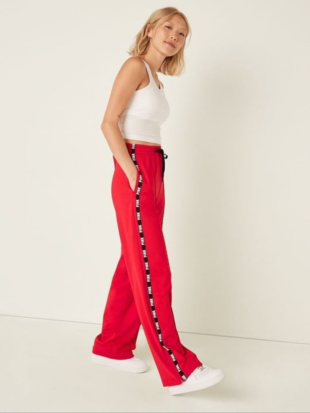 Victoria's Secret PINK ACTIVE Red Track Suit Pants In M